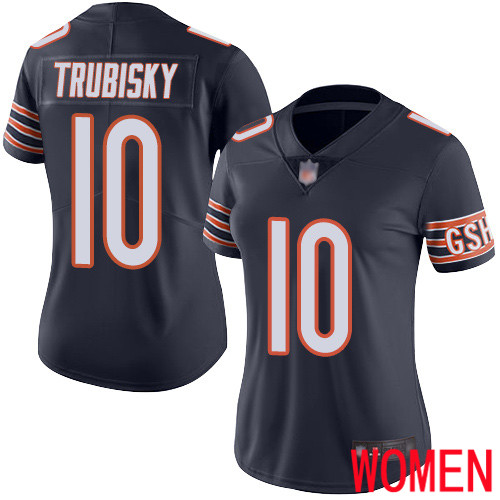 Chicago Bears Limited Navy Blue Women Mitchell Trubisky Home Jersey NFL Football #10 Vapor Untouchable